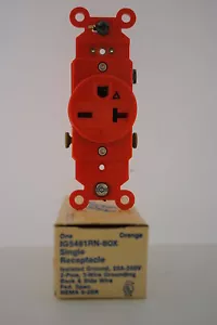Eagle Cat. No. IG5461RN Single Receptacle 20Amp-250Volt Iso Ground 10 NIB - Picture 1 of 6