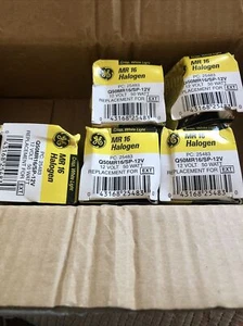 50W EXT GE Brand A Spot 12V, 5 Bulb Lot , MR16 Light Bulb Lamp, Box’s Are Bent - Picture 1 of 3
