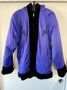 Vintage Obermeyer Anastasia Reversible Ski Snowboard Jacket Coat Purple Velvet 8 - Picture 1 of 16