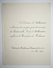NOEMI ANTHENAISE Baron Jean de Bodman FAIRE PART MARIAGE Chateau Monthireau 1895