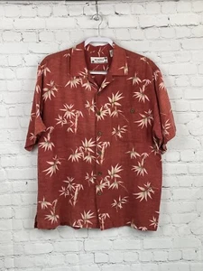 Summa Men’s Casual Hawaiian Camp Shirt Linen Cotton Blend XL Rust Bamboo - Picture 1 of 8
