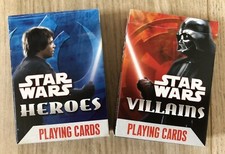 2 x Packs of Cartamundi Star Wars Playing Cards Heroes & Villains