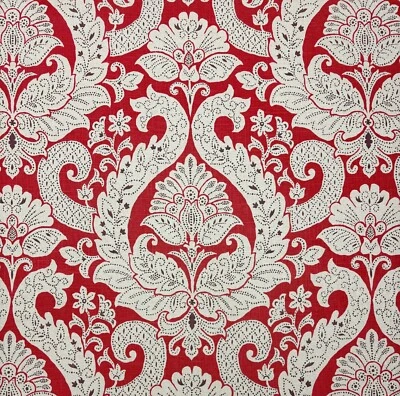 SUBURBAN HOME BETSY RED FLORAL TRELLIS DAMASK MULTIUSE FABRIC BY YARD 54"W - Image 1 of 4
