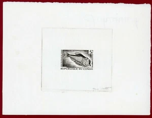 Congo 1961 #100, Artist Signed Die Proof, Hatchet Fish - Picture 1 of 1
