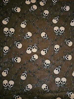 Y2k Skull Print Cotton Snuggle Flannel BTY punk emo grunge biker goth 2000s  - Image 1 of 4