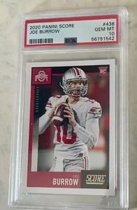 2020 SCORE FOOTBALL JOE BURROW BENGALS RC #438 JUST GRADED PSA 10 GEM MINT - Picture 1 of 2