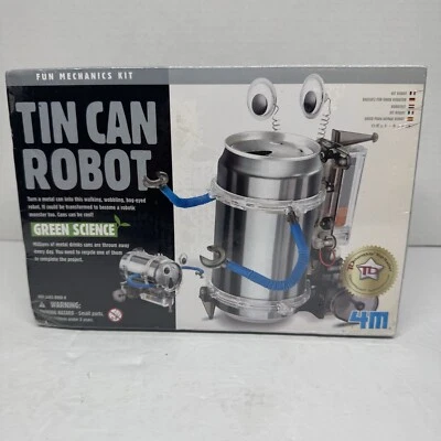 Tin Can Robot Kit Green Science 4M FUN Mechanics Kit New Sealed Box - Image 1 of 4