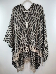 EYEFUL Beige Braun Print Tuch Halstuch Schal Fransen NYC Boutique Neu mit Etikett - Bild 1 von 7