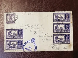 INDIA 1942 WWII KGVI STAMPS CENSORED COVER TO ENGLAND - Picture 1 of 3