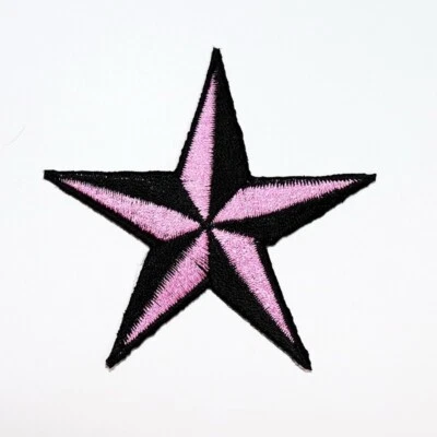 Dark Pink Nautical Star patch Artwork Symbol Emblem for DIY Iron on Clothes Jean - Image 1 of 4
