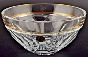 WATERFORD Crystal Elysian Clear Gold Lined Bowl 7" Hand Cut Slovenia NIB - Picture 1 of 6