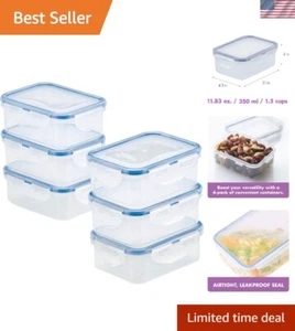 11.8 Oz Clear Plastic Food Storage Set - 6 Leak-Proof Containers for Freshness - Picture 1 of 12