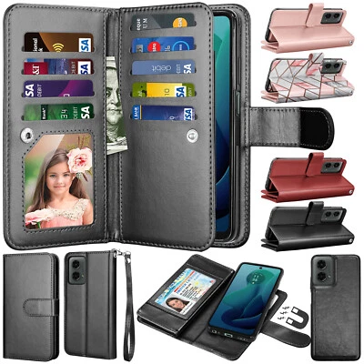 For Motorola Moto G Stylus/G Power/G 5G 2024 2023 Wallet Case Flip Leather Cover - Image 1 of 4