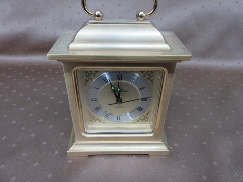 Seth Thomas Rapture Solid Brass Quartz Clock 4RE703 Alarm Clock Japan Cover