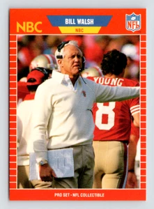 1989 Pro Set Card, #30 Bill Walsh, Hall of Famer, NBC Sports Announcer - Picture 1 of 3