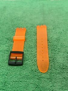 Orange Rubber Strap 20mm For Swatch Watch (185)