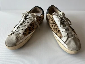 Golden Goose "Superstar" Tan Animal Print Lace-Up Sneakers, Size 10 (US) 40 (IT) - Picture 1 of 10