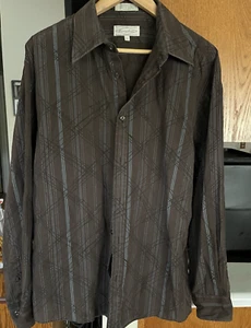 Eighty Eight Long Sleeve Button Down Men XL Black Blue - Picture 1 of 4