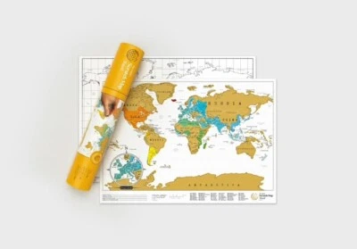 LUCKIES OF LONDON SCRATCH OFF WORLD MAP MINI TRAVEL TRACK TRAVEL - Image 1 of 4