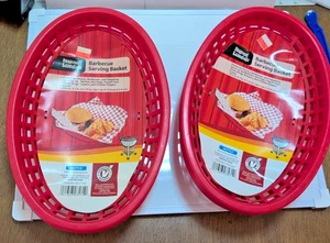 Set Of 4 Seasonal Essentials BBQ Serving Basket Supervalu vtg?--need cleaning - Picture 1 of 3