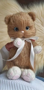 Handmade Cat Amigurumi Animal Doll For Kids Crochet Kitten Collectible Gift Toy - Picture 1 of 7