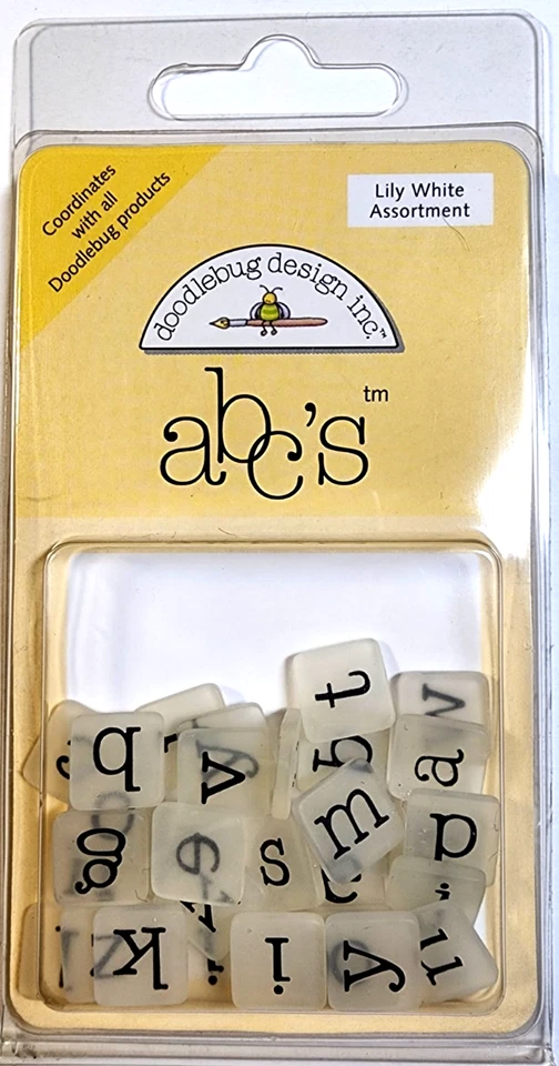 ABC's Lily White Squares 1 each Consonant 2 each Vowel Doodlebug Design 2 - Image 1 of 2
