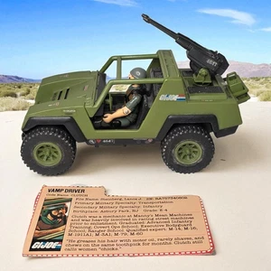 GI Joe Kupplung mit VAMP Fahrzeug v1 gerader Arm 1983 ARAH mit Karte ein Benzinkanister - Bild 1 von 24