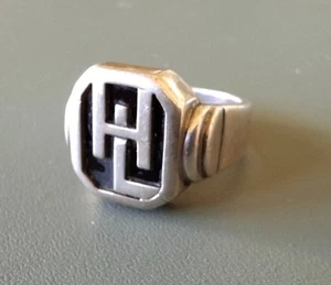 Art Déco SILBER 800 Herren Ring Monogramm HL- LH Siegelring Wien um 1920 Sign. - Bild 1 von 16