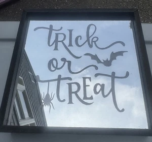 Halloween verspiegelt beleuchtet Trick or Treat Tischplatte Schild Dekoration - Bild 1 von 2
