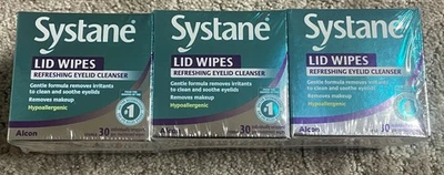 3 Systane Alcon Lid Wipes. Eyelid Cleanser Pre-Moistened 30 Ct Each SEALED 90 - Image 1 of 4