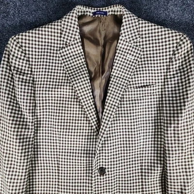 Chaqueta Blazer Stafford Abrigo Deportivo Para Hombre 40L Lana Marrón Cuadros Cuadros Guinga Otoño Foto 1 de 4