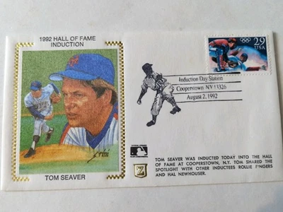1992 Hall Of Fame Induction Tom Seaver First Day Issue, 29 Cent, Mets - Image 1 of 2