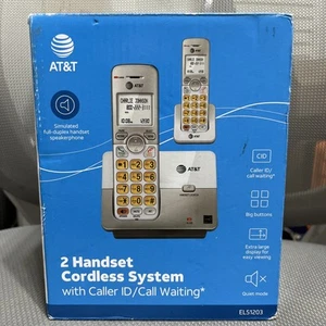 AT&T 2 Handset Cordless Home Phone System Caller ID Call Waiting Speakerphone - Picture 1 of 4