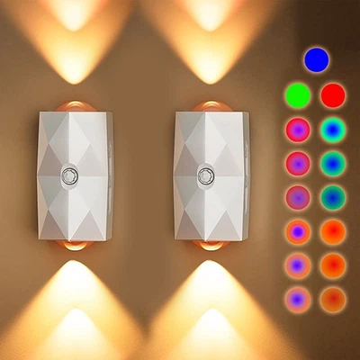 Sensor de Movimiento Luz Nocturna Recargable Montaje Magnético Color Doble Luz Dormitorio Foto 1 de 4