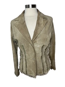 90er Vintage Wilsons Leder Maxima Wildleder Blazer Jacke mit Handtasche Hippie Western L - Bild 1 von 22