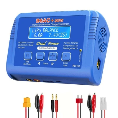 Balance Battery Charger B6AC 80W LiPo Li-ion NiMH Battery Charger 6A RC - Image 1 of 4