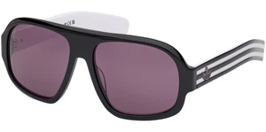 Occhiali da sole pilota Adidas nero lucido oversize con aste a righe - OR0125 01A 59 - Foto 1 di 4