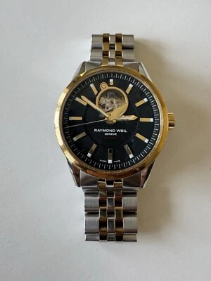 Reloj automático para hombre Raymond Weil Freelancer dos tonos esfera negra 2710-SP5-20021 Foto 1 de 4