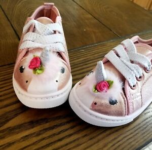 Girls Pink Unicorn Shoes Unicorn Sneakers Little Girls Shoes Sz 8 or 10 Toddler