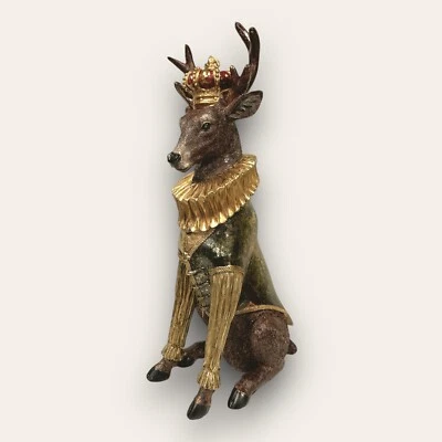 MARKENLOS Ciervo grande con astas corona collarín 53,5 cm príncipe rey figura animal real