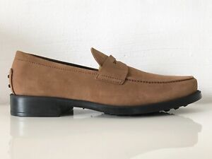 Tod's Men's Shoes Loafers Moccasin Low Shoes Gomma Light Brown Eu 42,5/8,5 New
