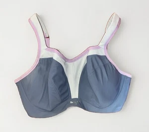 Panache Full-Busted Underwire Sports Bra 5021 Maximum Support Gray 38E EUC - Picture 1 of 5