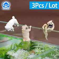 3PCS Aquarium Decorations PVC Mini Cartoon Dog Figurine Fish Tank Edge Ornamen