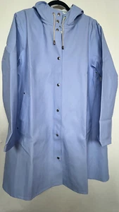 Stutterheim Mosebacke Womens Raincoat Blue XL NWT (Flawed - Stains) MSRP $325.00 - Picture 1 of 24