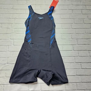 Speedo Women's Hyperboom Splice Legsuit UK 12 Black Swimsuit Training Fitness - Picture 1 of 8