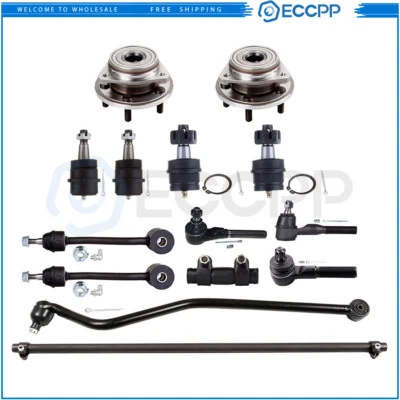 14x Buje de cojinete de rueda de barra estabilizadora de extremo de barra estabilizadora de dirección delantera para Jeep TJ 2000-2006 Foto 1 de 4