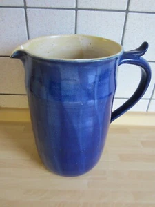 Töpferware handarbeit Steinzeug 3 Liter Krug Milchkrug blau 25cm hoch - Picture 1 of 1