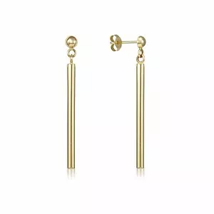 14K Gelbgold Bar Hängelohrringe - vertikal hängender Tropfen Frauen Mädchen - Bild 1 von 2