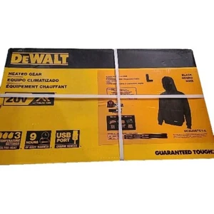 New In Box! DeWalt Large Black Heated Zip-Up Hoodie Hooded Sweatshirt Heat Gear - Picture 1 of 6