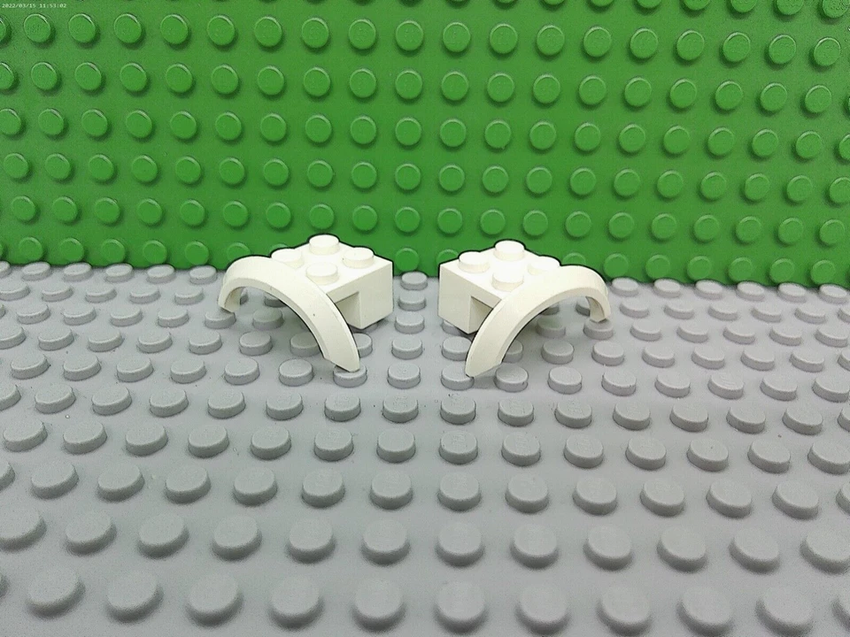 Lego 2 Blanco 4x2x1 Curvo Único Guardabarros Coche Camión NUEVO Foto 1 de 1